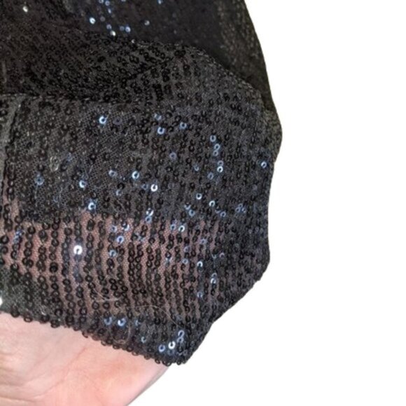 Black Short Sleeved Sequined Dress Size Small NEW NWT - Picture 6 of 7